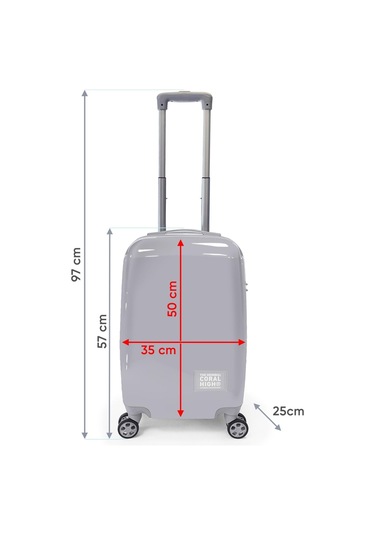 Coral High Renkli Desenli Pc Kabin Boy Valiz 50cm 16816 Çok Renkli