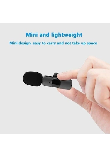 Kablosuz Yaka Mikrofonu 2'li Typ-c Uyumlu Mini K9 Vlog Mikrofonu, Telefon Mikrofonu-1340