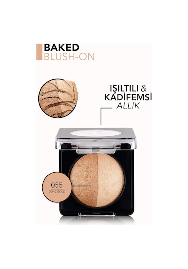 Flormar Işıltılı Fırınlanmış Allık - Baked Blush-On - 055 Dual Gold - 8682536051514