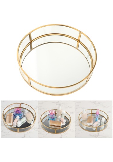 Suntek Banyo Için Makyaj Organizatör Masa Depolama Tepsi Temizle Altın A Altın