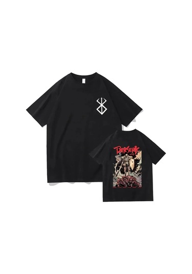 Snapbuy Berserk T-shirt Guts Erkekler Kadın Pamuk Manga Anime Hip-hop Büyük Boy T Gömlekkahverengi Kahverengi