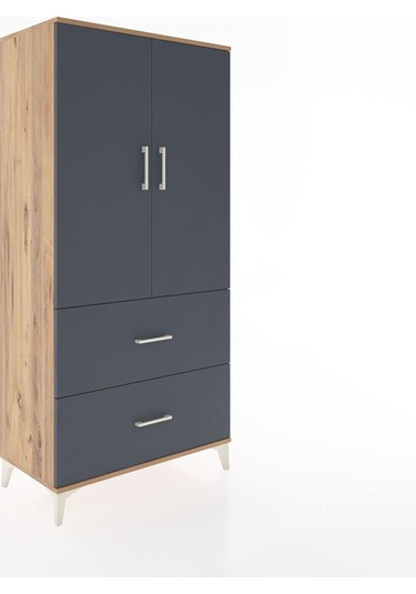 Hyperion Dolap 3 Raflı 2 Çekmeceli 2 Kapaklı 88x44x182 Çam-an... Çam