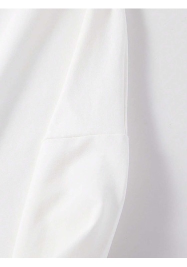 Coko Serisi Letter Graphic Sweatshirt Beyaz--8772 Beyaz