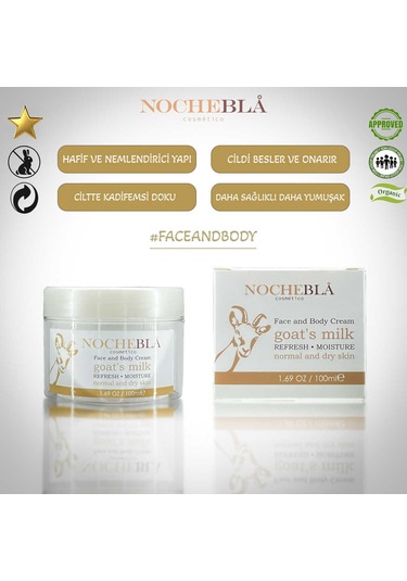 Nochebla Cosmetics Keçi Sütlü Nemlendiricili Yüz ve Vücut Kremi 100 ML