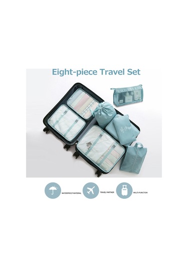 Moveevo Saklama Çantaları 8 Parça Set Seyahat Organizatörü Bavul Paketleme Seti Saklama Kutuları Taşınabilir Bagaj Organizatörü Pembe