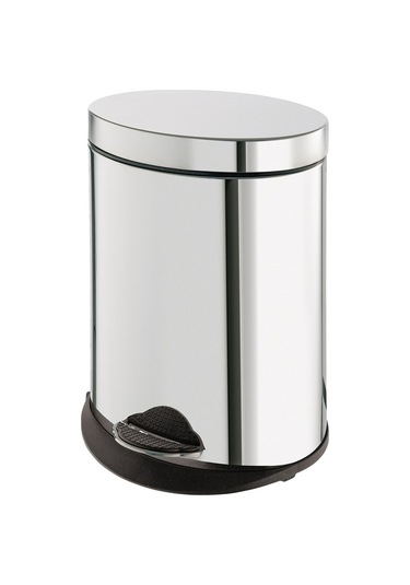 Çöp Kovası, Pedallı, Elips, 5lt - Parlak Paslanmaz Çelik Krom