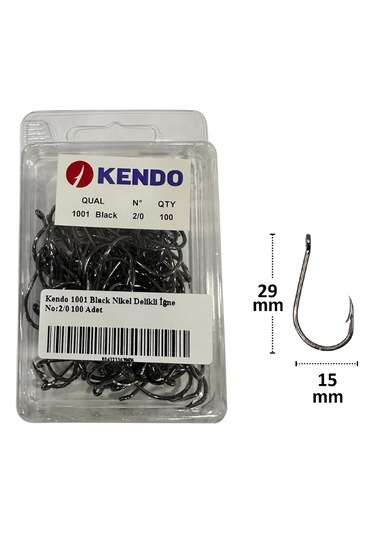 Kendo 1001 Black Nikel Delikli İğne No:2/0 100 Adet