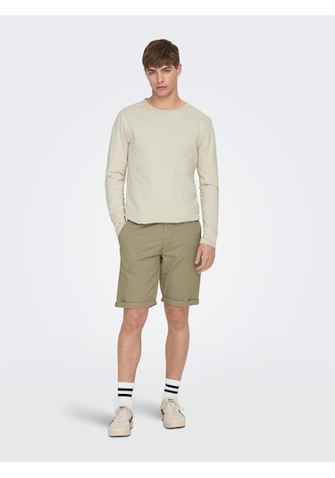 Only & Sons Onspeter Reg Twill 4481 Shorts Noos Erkek Şort-26440 - S Açık Kahverengi