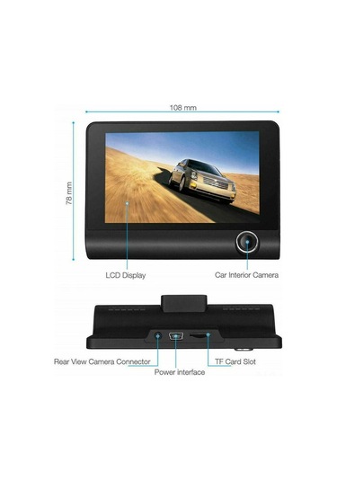 Springsun Araç İçin 3 Lensli Ön/iç/arka 1080p Dvr Kamera - G-sensor Ve Park Modlu Sürüş Kaydedici