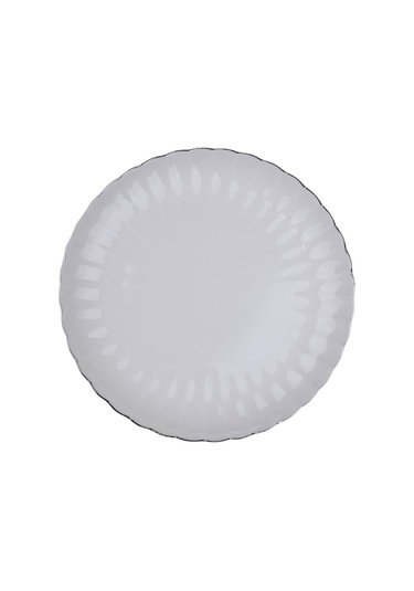 Kütahya Porselen Bone Luz Platin Fileli Pasta Tabağı 21cm Tekli Çok Renkli