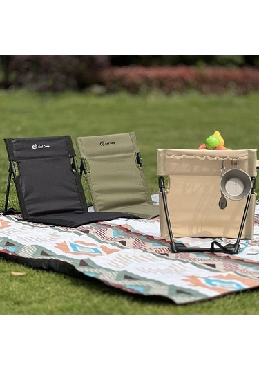 Prestigegoods Cool Camp C-y006 Kamp Sırt Minderi Alüminyum Katlanır Plaj Sandalyesi Siyah Siyah