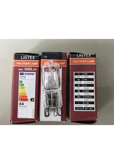 3 Adet G9 Halojen Lamba 220v 40w 640 Lümen Şeffaf