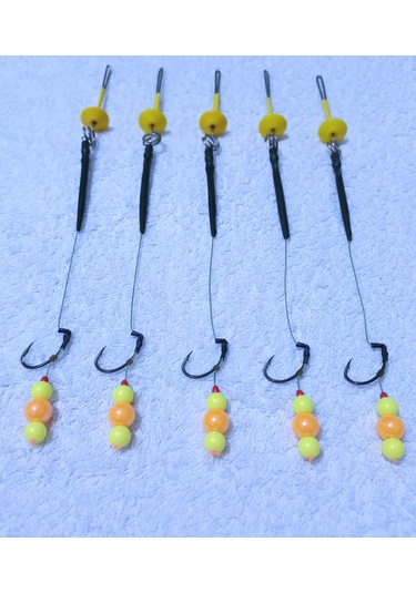 5 Adet Küspe Telli Yüzen Turuncu Ve Sarı Boncuk'lu Sazan Tak