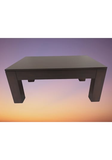 Orta Sehpa Küt Torna Model Ahşap Kayın Ayak Mdf Parlak Ceviz Tabl