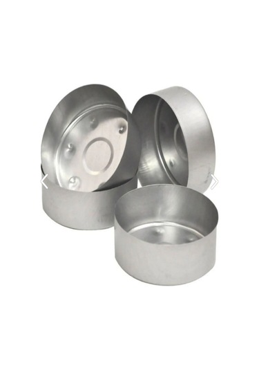 100 Adet Boş Alüminyum Tealight Mum Kabı Maxi Boy 5,5 1,8 Cm Gri