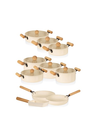 The Mia Cucina Di Mia İndüksiyon Tabanlı Seramik Tencere Seti 17 Parça Çok Renkli