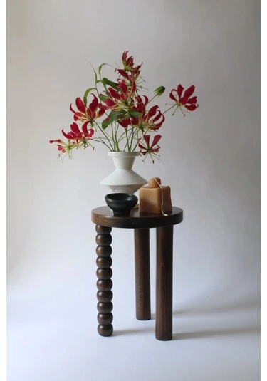 Minimalist Ahşap Mantar Yan Sehpa Modern Tekli Fiskos / Çiçeklik