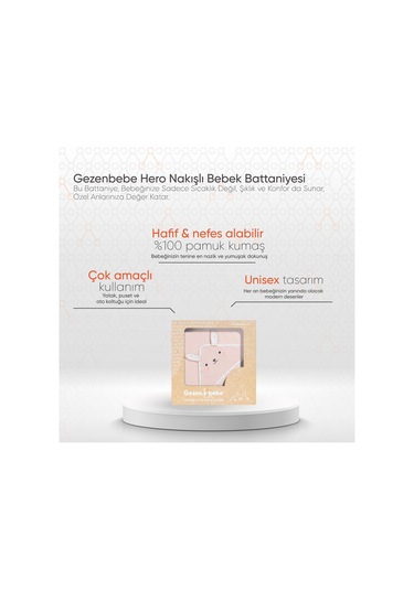 Gezenbebe Hero Nakışlı Bebek Battaniyesi Pembe