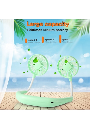 Soulader Taşınabilir Şarj Edilebilir Usb Boyun Fanı, Hafif Ve Pratik, 3 Kademeli Hız Ayarı, Kişisel Serinletici