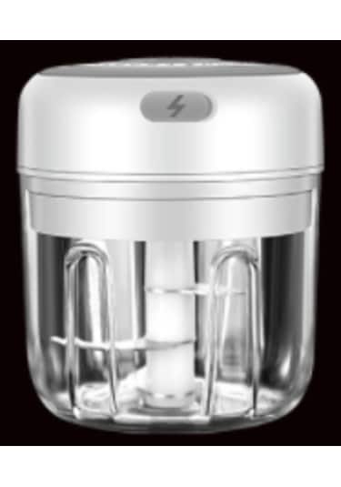 Elektrikli Gıda Crusher Mini Sarımsak Basın Sarımsak Sebze Kıyıcı Mutfak Ezilmiş Sarımsak Zencefil Ezilmiş Biber Beyaz, 250ml Ahşap - Pudra