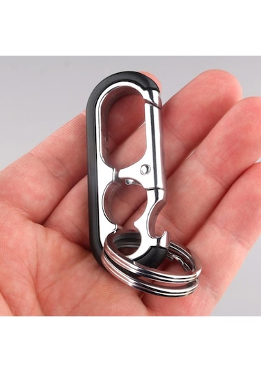 Siyah Yaratıcı Çok Fonksiyonlu Araba Anahtarlık Taşınabilir Şarap Şişesi Konserve Açacağ Erkekler Metal Açacak & Tirbuşon 56621918 Siyah