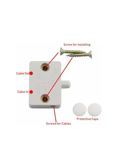 Komponentci Ic187f Ters Dolap Kapak Switch Sıva Üstü 250v 1a