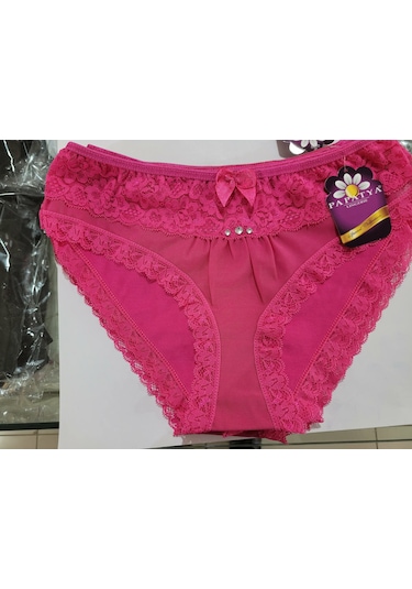 Papatya Dantel Detay Kadın Slip Külot V67 Fuşya