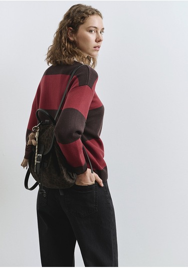 Mavi - Blok Renkli Bordo Triko Polo 1710708-90695 Bordo