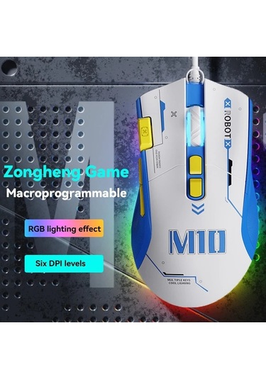 Besthome1 Siyah Normal E-spor Kablolu Oyun Mouse 7200 Dpı Rgb Aydınlatma 6 Buton İnsan Mühendisliği Besthome1