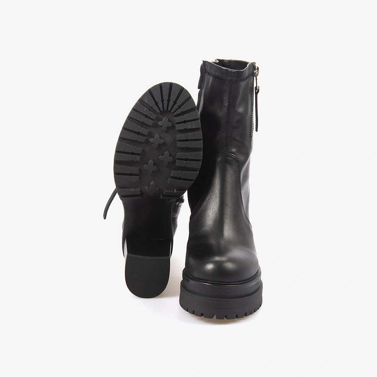 Kemal Tanca Hakiki Deri Kadın Topuklu Bot 7009 Siyah