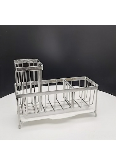 Teltree 304 Paslanmaz Çelik Mutfak Organizer: Sünger, Çelik Top Ve Deterjan İçin Suda Kaldıran, Sıvı Akışlı Tezgah Üstü Depolama Rafı Beyaz Diğer