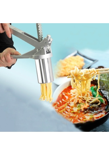 Paslanmaz Çelik Manuel Makarna Kesme Makinesi Gümüş
