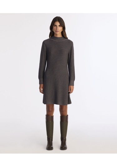 Yargıcı A Form Kayık Yaka Uzun Kol Elbise 25kkel7008x 059 Gri