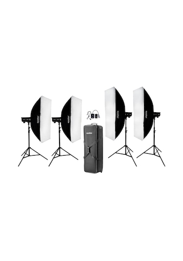 Godox Dp800 Iıı V / Dp400 Iıı V 4'lü Paraflaş Kit Led Model Lambalı
