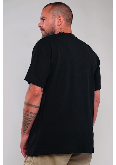 Gabria Bisiklet Yaka Erkek T-shirt Siyah