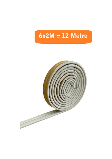 Homdep Kapı Pencere Fitili Yapışkanlı Beyaz Kapı Pencere Bandı Bantları 6x2 Metre 12 Metre 12 M