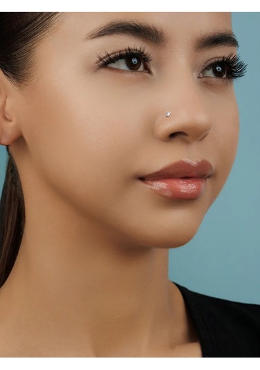 Veronika 925 Ayar Gümüş Detaylandırılmış Nostril Burun Kanat Piercing 320239258 Gri