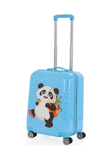 V307 Abs Çocuk Valiz-mavi-panda Baskı