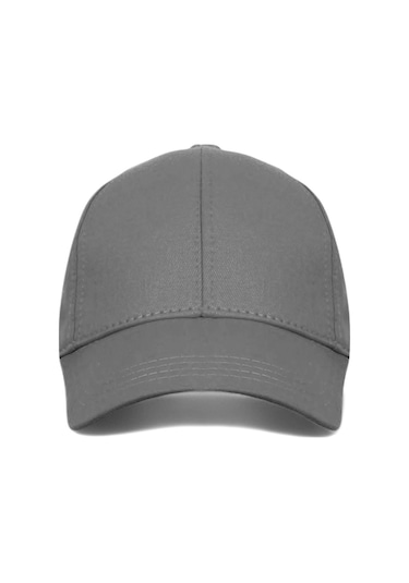 Eke Tekstil Unisex Gri Renk Beyzbol Şapka - Unisex Beyaz