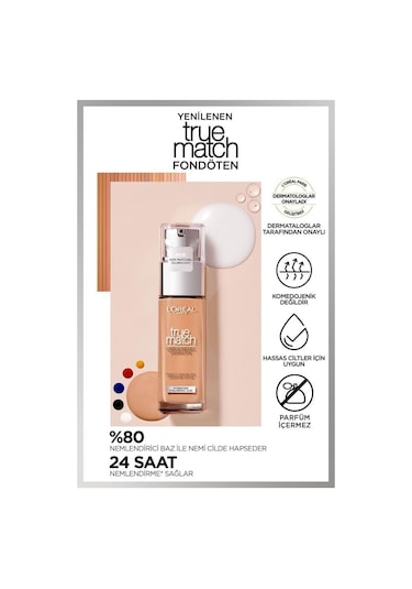 L'Oréal Paris True Match Bakım Yapan Fondöten - 2n Nötr Alt Ton & Mini Paradise Maskara 4.7 Ml pkttmbyfinnmpm-9942