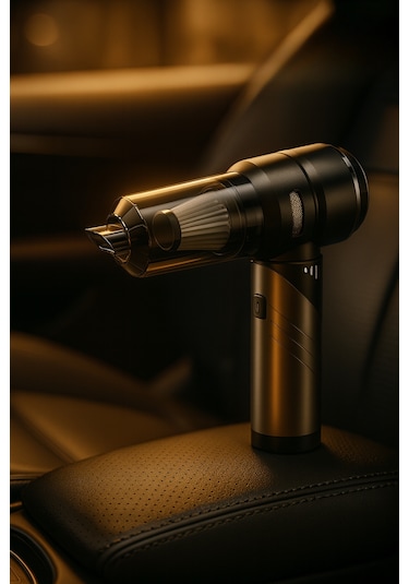 Yeni 16000pa Güçlü Portatif Vakumlu Ve Üflemeli Katlanabilir Araç Içi Süpürge Pro Hl-121 Siyah