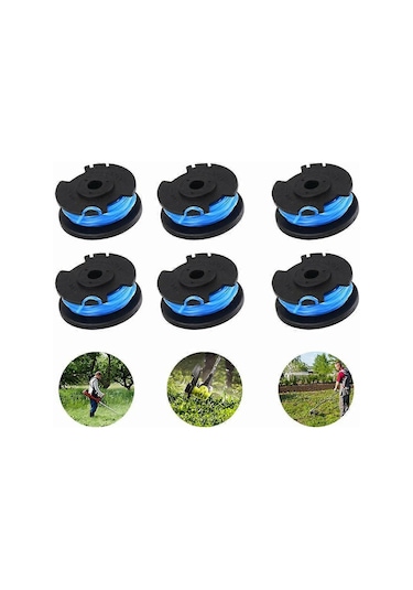 Xiyyadms Ryobi Kesme Makinesi İçin 6 Adet Ac14rl3a Nilon Teli Bobin Seti - 3.3m X 1.65mm, Otomatik Besleme, 18v-40v Uyumlu