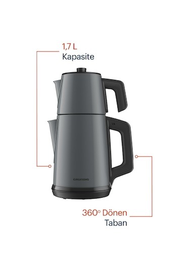 Grundig CM 4342 1650 W 0.7 + 1.7 Lt Çay Makinesi