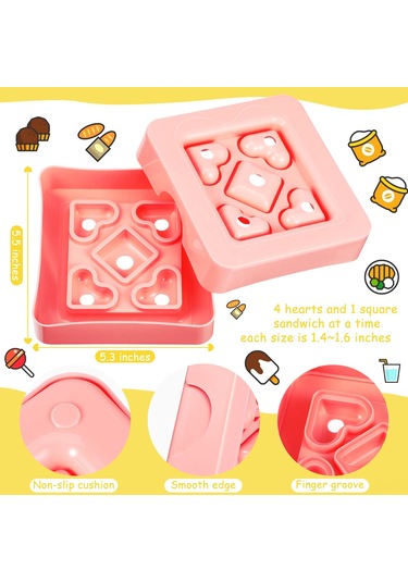 Reedark 9 Parçalı Sandviç Kesici Seti - Çocuklar İçin Eğlenceli Ve Pratik Sandviç Şekillendirici KIrmızı