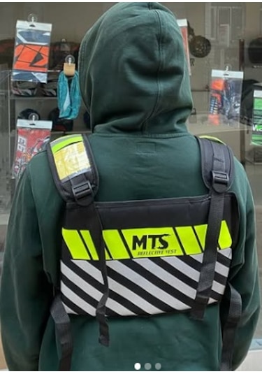 Mts Reflektörlü Göğüs Çantası Siyah - Yeşil