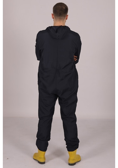 İşçi Tulumu  Yağmurluk Çiftçi Bahçıvan Kuaför Laboratuvar Sıvı Geçirmez Terletmez Kumaş Lacivert