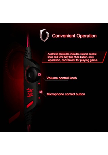 Ximistore9 Kotıon Each G2000 Oyun Kulaklığı - 3.5mm Bağlantı, Ses Yalıtımı Mikrofon, Surround Stereo, Ps4/xbox/pc Uyumlu, Kırmızı Led Işıklı
