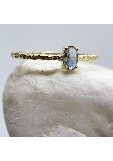 Mila 0,30 Ct Sultanayt Tektaş Minimal Tasarım 14 Ayar Altın Yüzük 552950164