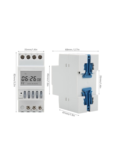 Gajeena Ac220v Din Raylı Montajlı Zamanlayıcı Anahtar, 2 Kanal, 1.6 İnç Ekran, 7 Grup Zaman Ayarı, Sokak Lambaları/fabrikalar İçin Akıllı Kontrol