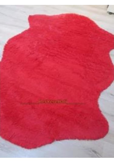 Yamalı Home Tavşan Tüyü Kırmızı Post Halı 70 x 100 Cm